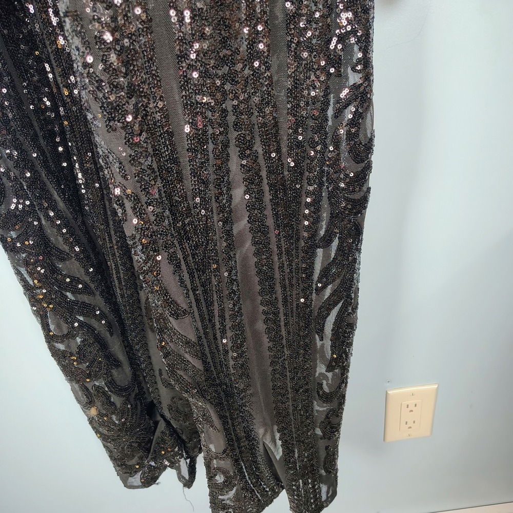 Southern Fried Chics XL Black Sequin Mesh Duster Cardigan Victorian gothic - Picture 3 of 14